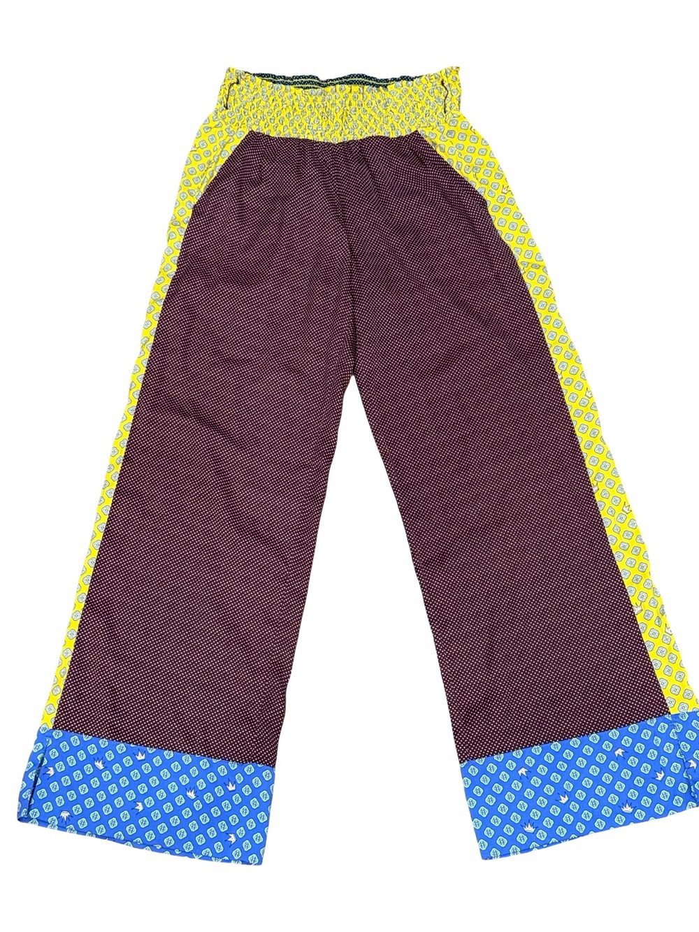 ✨ Aerie Boho Silky Wide Leg Lounge Pants Multi Print Size M No Belt - Picture 2 of 11